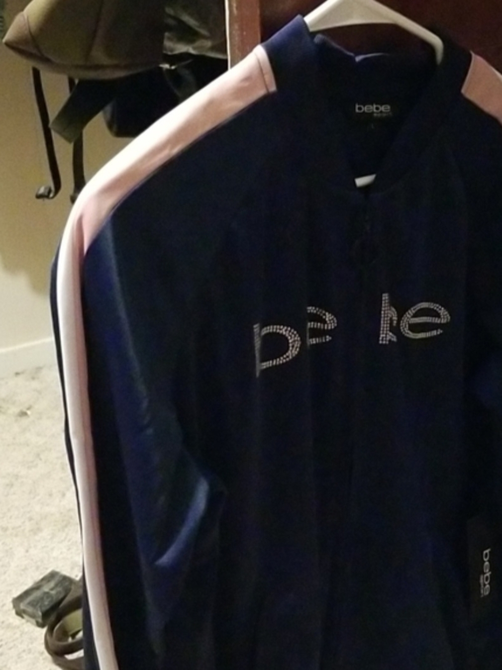 bebe Sport Satin Jacket in Navy Blue - Picture 4 of 6